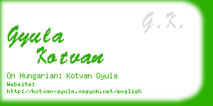 gyula kotvan business card